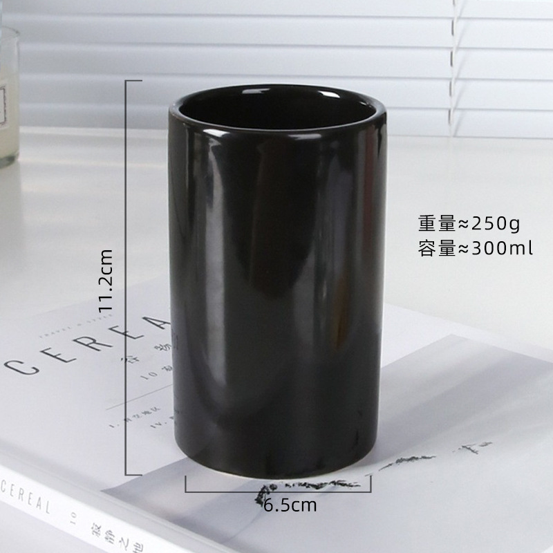 Vaso simple para enjuague bucal, vaso de cerámica, soporte para cepillo de dientes, vaso de agua para parejas, vaso cilíndrico, vaso para enjuague bucal para uso en hoteles y en el hogar