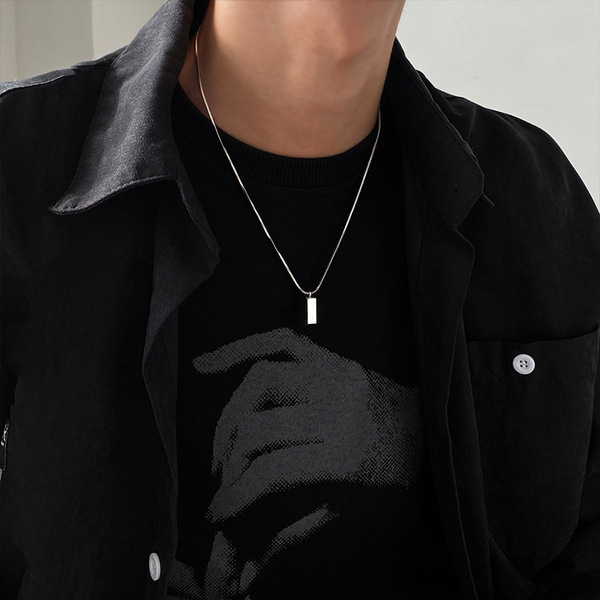 Silver brand necklace hip-hop style