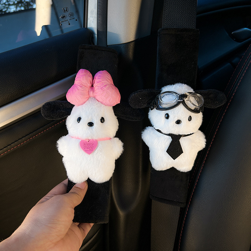 Cubierta de hombro con correa de coche, funda decorativa de condón lindo, cuello suave y anti-estrangulado, pareja, protección de coche, mujer