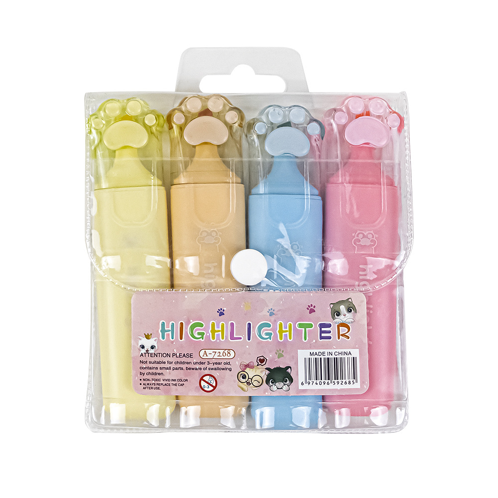 Garra de gato forma protección de los ojos resaltador dibujos animados lindo Super lindo de alto aspecto creativo exquisito macaron color resaltador