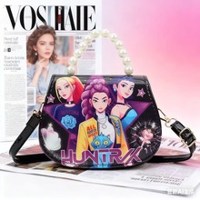新款韩版猎魔女团零钱包kpop动漫可爱收纳包跨境热卖儿童珍珠斜包