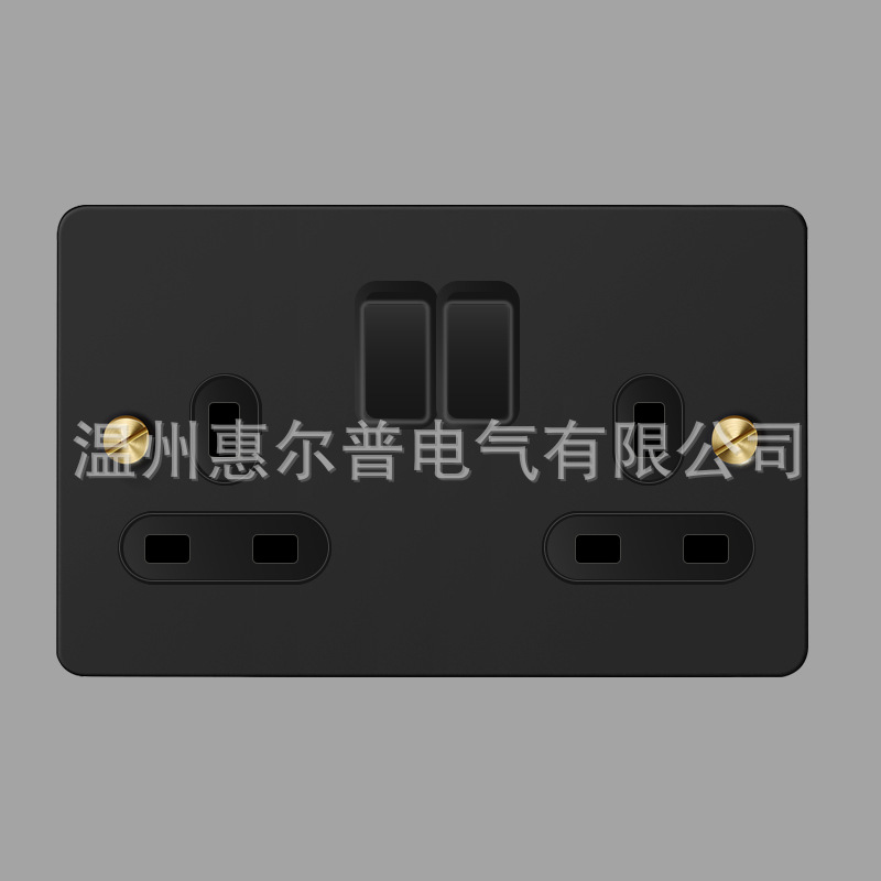 Mounted black retro switch key, light panel stainless steel