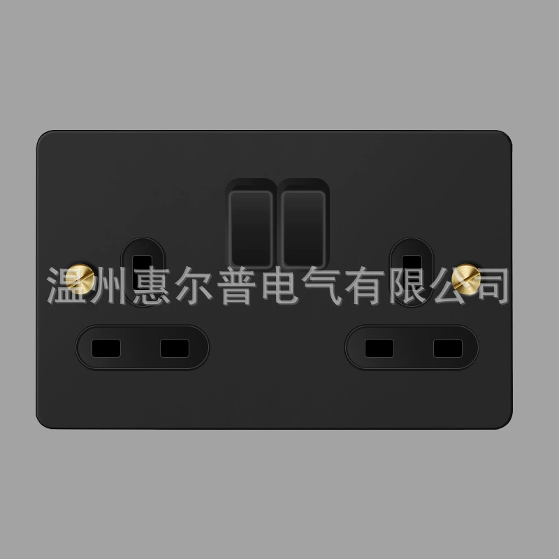 Mounted black retro switch key, light panel stainless steel