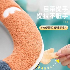 Thickened and Warm Toilet Seat Cover Wholesale Fleece Coated Winter Home Use Zipper Full Surround Universal Plush Washable Bathroom Mat