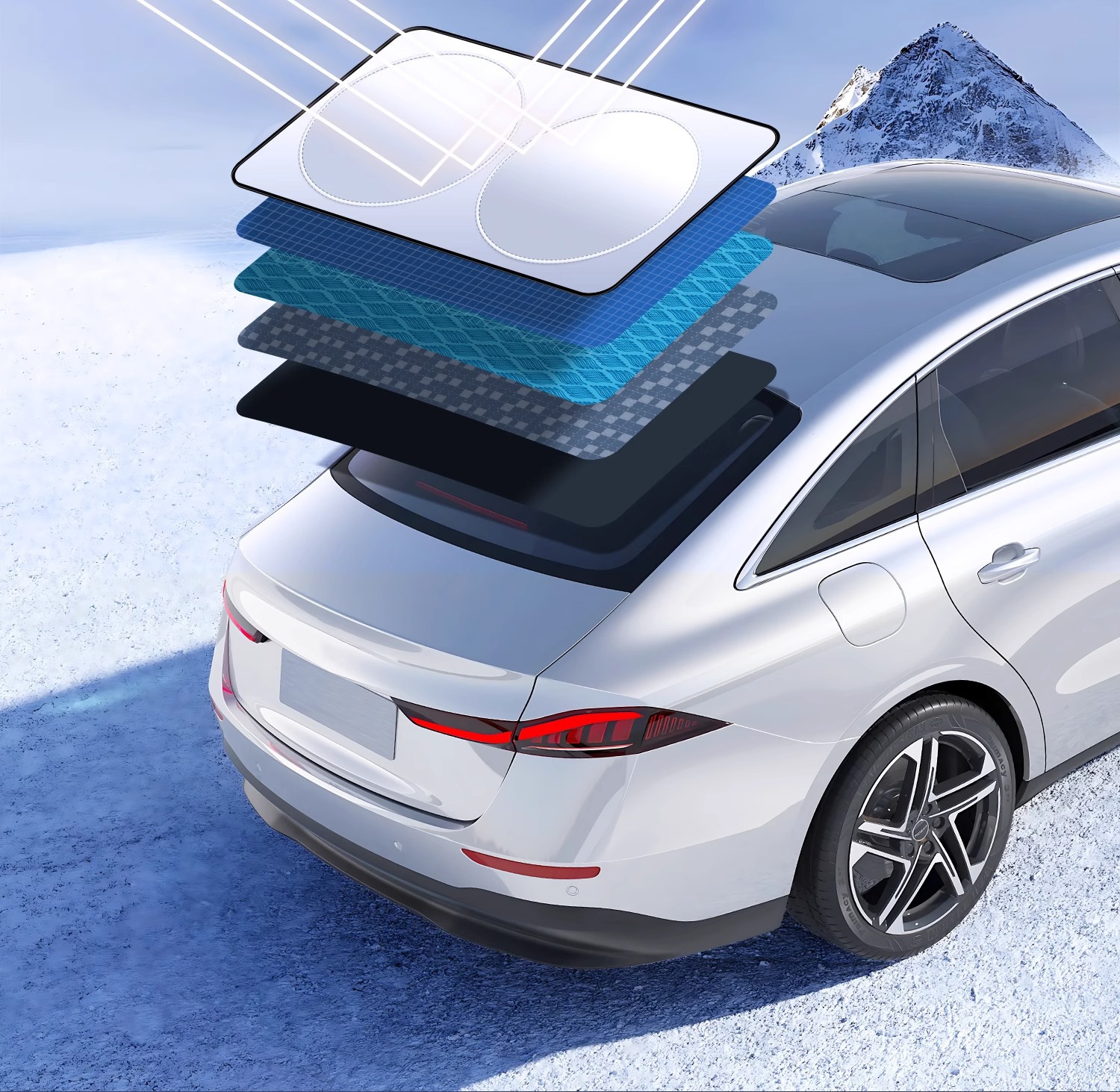 Car Sunshade Rear Windshield Sunshade Reflective Interior Rear Window Sun Protection and Heat Insulation Rear Window Sunshade