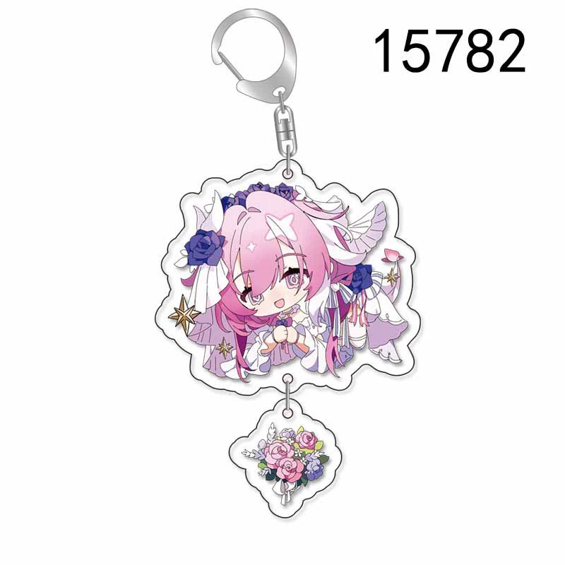 Acrylic Keychain Doujin Collapse 3, Chibi Pendant with Dangle Charm, 5.5 cm