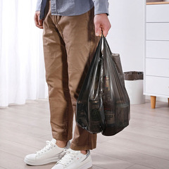 Meili Ya thick black garbage bag household thickened large portable black plastic bag vest style flat mouth