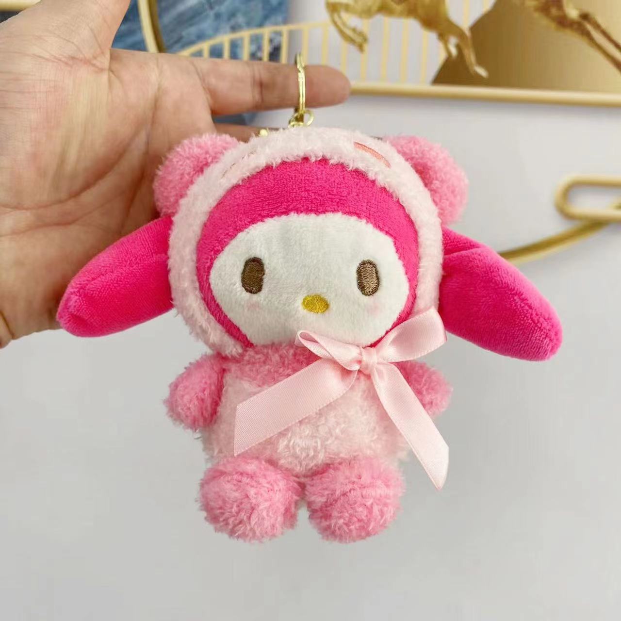 Colgante de felpa sanliou yugui perro llavero accesorios muñeca coolomi muñeca regalo juguete