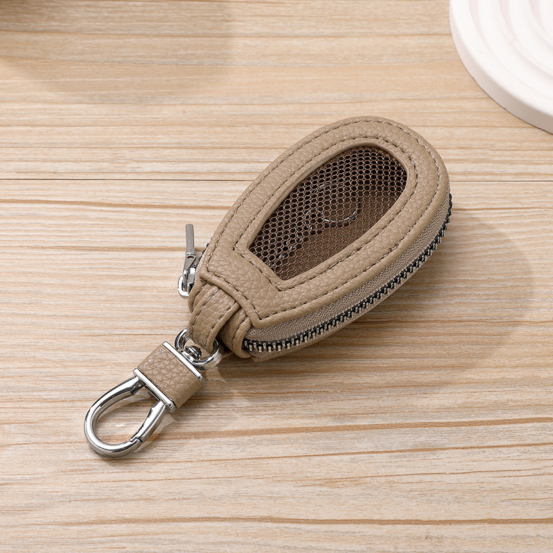 Bolsa de llaves de automóvil de cuero simple, bolsa de llaves de luz solar para hombres, bolsa de llaves universales para mujeres, bolsa de almacenamiento de llaves coreanas