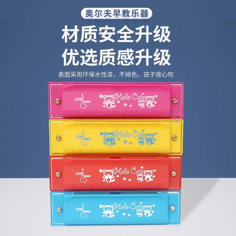 Fábrica al por mayor de plástico de 10 hoyos jugando instrumento musical juguetes para niños tuning boca órgano kindergarten juguetes de educación temprana