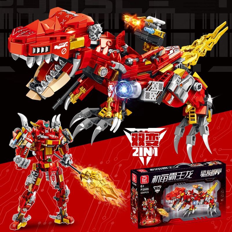 Mechanical Tyrannosaurus Mecha Dual Transformation Dinosaur Triceratops Pterosaur Building Blocks Compatible with Lego