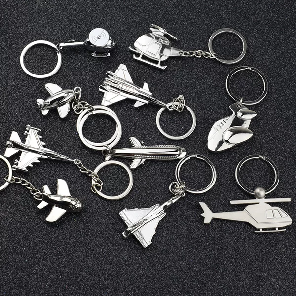 Aircraft keychain creative key chain fighter key pendant aviation small gift lettering commemorative gift wholesale