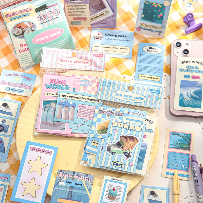 Большая упаковка наклеек Mr. Paper, серия с одним укусом, Корейская Милая наклейка с карточками Goo, материал для ручного счета, декоративные наклейки 4
