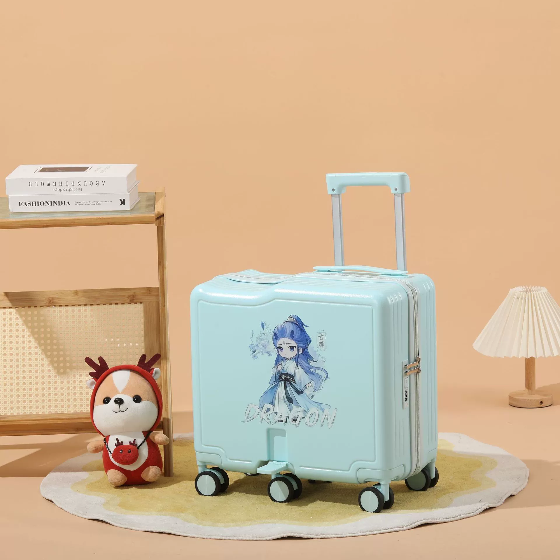 Durable suitcase with seat, increased thickness