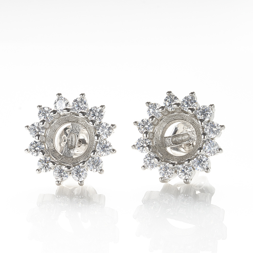 Aretes de plata 6.5mm1 quilates piedra principal戴菲 aretes de plata TK venta caliente transfronteriza