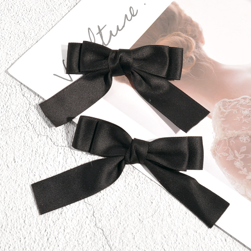 Women'S Gender Fashion Simple Bow Hairpin Retro Silk Side Clip Hairpin