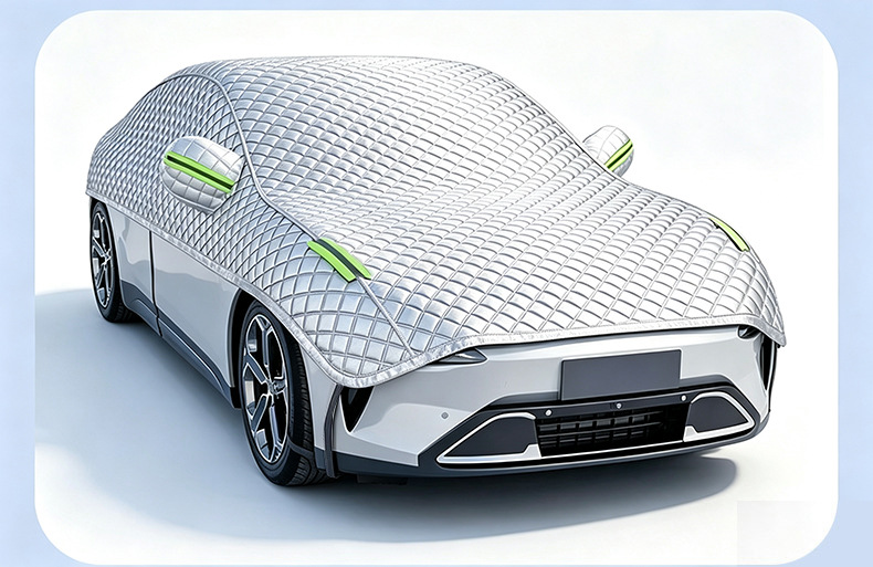 Car half-cover car cover, sun protection and heat insulation cover, thickened car sunshade, rainproof and dustproof full car half-cover