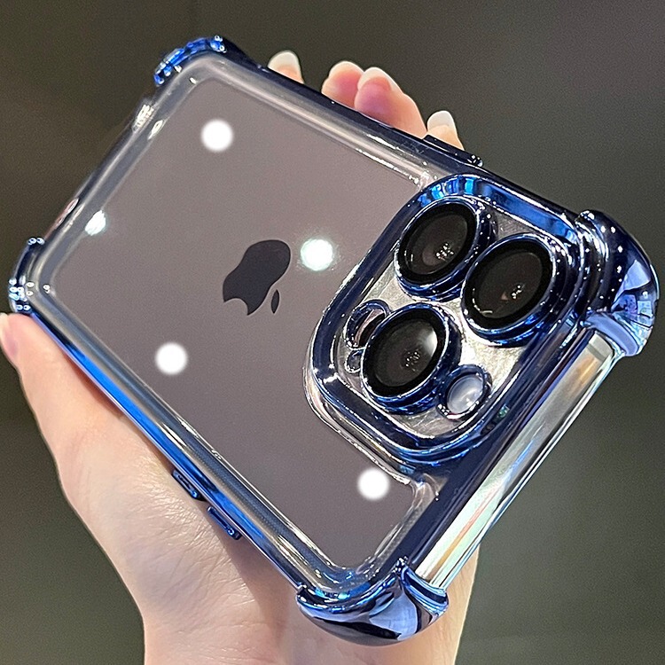 Suitable for 13 Apple 14 Pro Phone Case with Lens Film 17 Pro Airbag Anti-Drop 14 New Model 15 Hard Shell Transparent 16