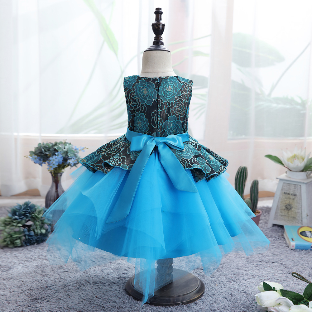 Vente En Gros Robe De Gaze En Filet Gonflé À Fleurs Pour Enfants Nihaojewelry display picture 14