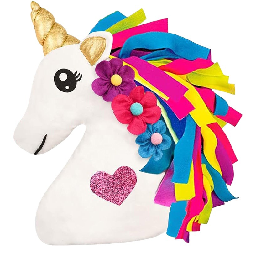 Transfronterizo nuevo DIY unicornio almohada artesanía traje de felpa unicornio dormitorio almohada decorativa regalo