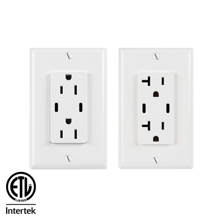 American Standard Socket 20A American Standard Plug Network Cable Switch Panel Type-C Interface Anti-Leakage USB Wall Power Supply