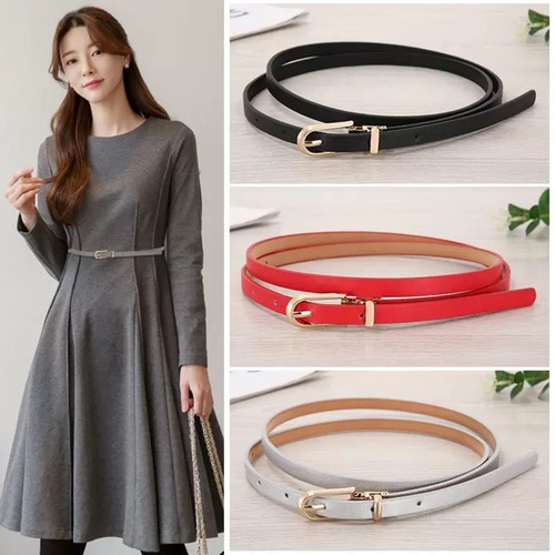 New Women's Belts Multi-color Decorated Dress Sweater Fine Waist Belt PU Small Belt Korean Version Pants Belt Manufacturer