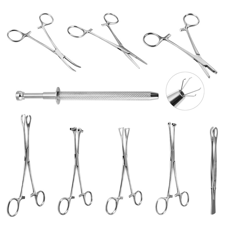 Stainless Steel Triangular Round-Mouth Pliers for Positioning and Closing Holes, Positioning Pliers, Hole-Punching Tool, Earring Auxiliary Pliers