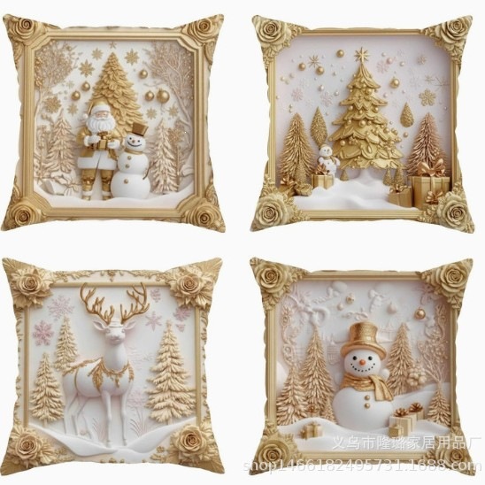 Navidad almohada cubierta de decoración para el hogar almohada de la sala de estar sofá cojín cubierta de dormitorio almohada de cabeza fábrica al por mayor