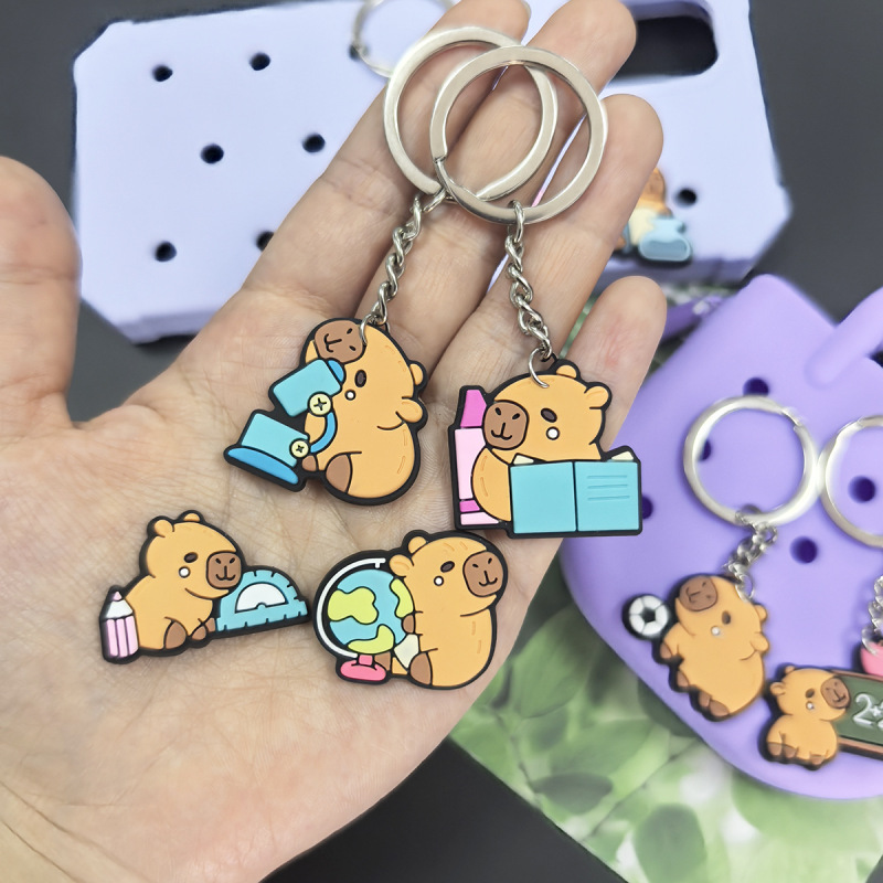 カピバラ PVC ソフトラバーキーホルダー小さな人形ペンダントかわいいカピバラペンダントバッグ文具アクセサリーギフト|undefined