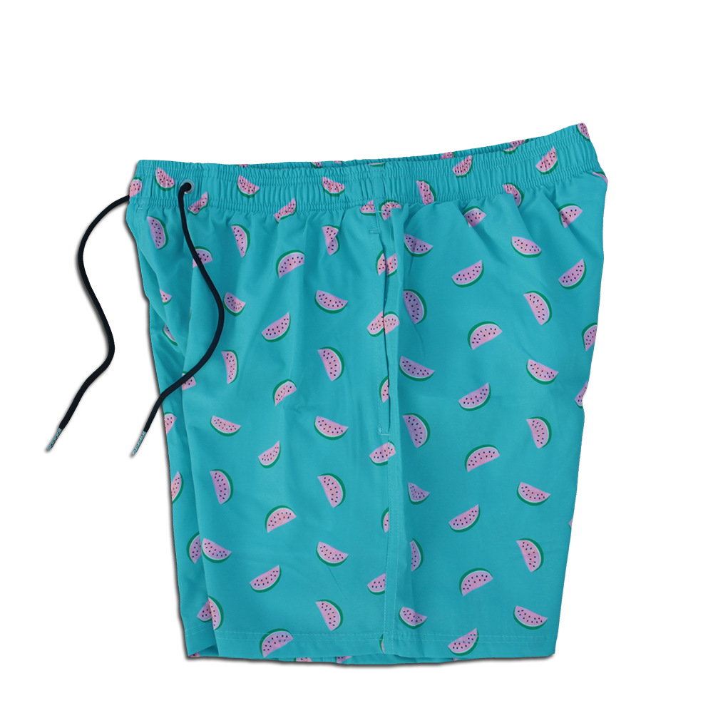 Herren-Badeshorts mit Wassermelonenmuster, elastisch, mit Futter, ideal für Urlaub und Reisen, zum Surfen, aus Polyester, für Frühling/Sommer_voghion.com