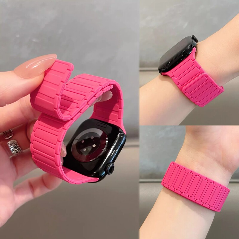 Silicone Magnetic Loop Strap Suitable for Apple Watch S11 Universal Iwatchs98 Xiaomi 9Pro Huawei Fit4