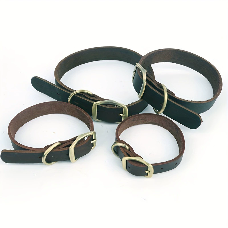 Ошейник из воловьей кожи для собак, первый слой воловьей кожи, натуральная кожа, маленький, средний и большой собачий золотистый ретривер, ошейник для немецкой овчарки, оптовая продажа, ошейник для собаки