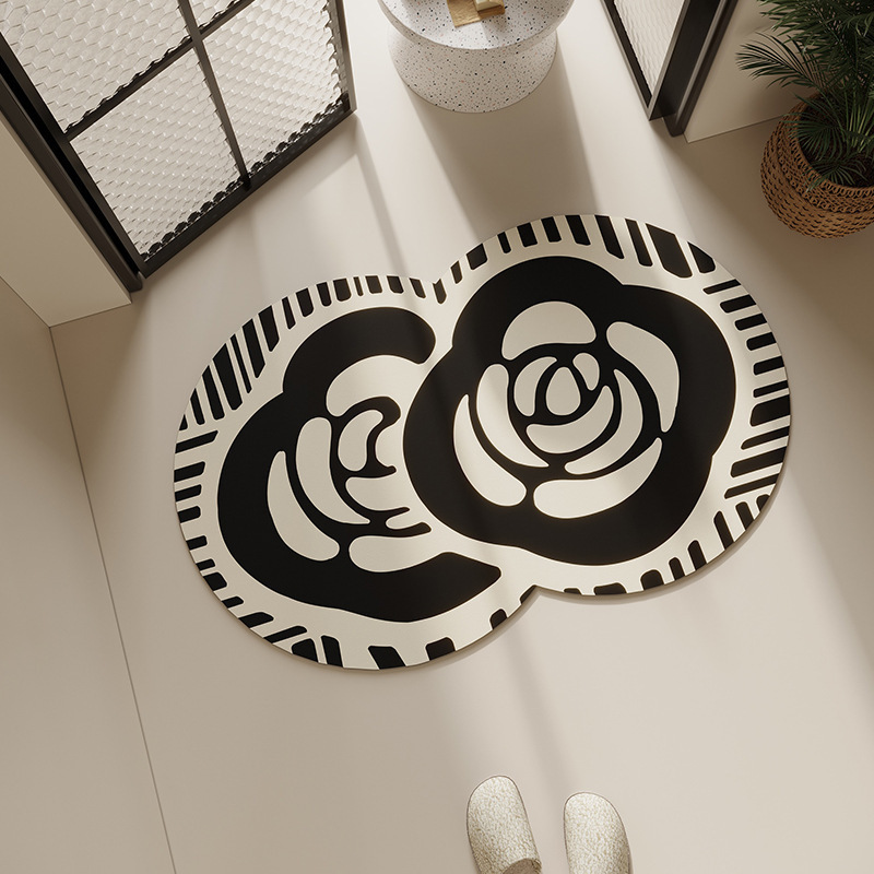 Bathroom Absorbent Floor Mat, Non-Slip Mat, Bathroom Toilet Foot Mat, Bathroom Quick-Drying Mat, Entrance Hall, Stain-Resistant and Wear-Resistant Mat
