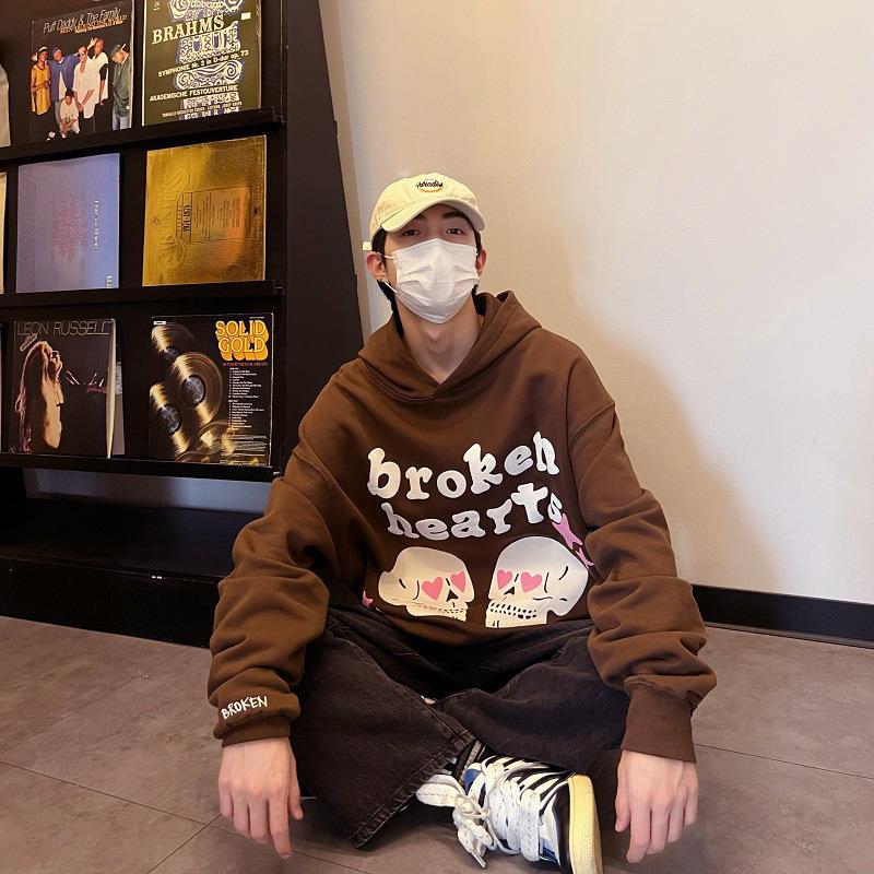 Unisex Totenkopf Hoodie Oversized Patchwork Kapuzenpullover_voghion.com