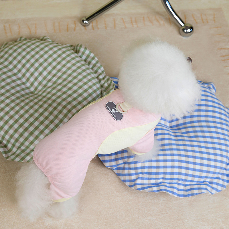 Primavera y verano de perro impresión de garras de piel marca de hielo de malla de cuatro patas abrigo frío gatos al aire libre refrigeración Teddy ropa de mascotas