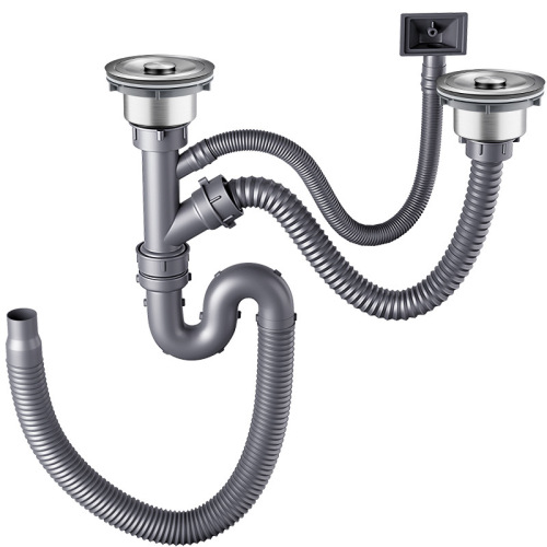 Kitchen sink drain pipe accessories sink single and double sink sink drainer dishwashing sink deodorant drain pipe set