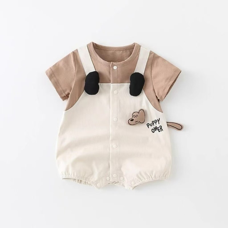 洋气婴儿衣服夏季短袖超萌卡通薄款宝宝连体衣外出服哈衣爬服夏装|undefined