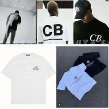CB短袖集合小眾極簡字母Logo印花黑白色男女同款寬松棉圓領T恤