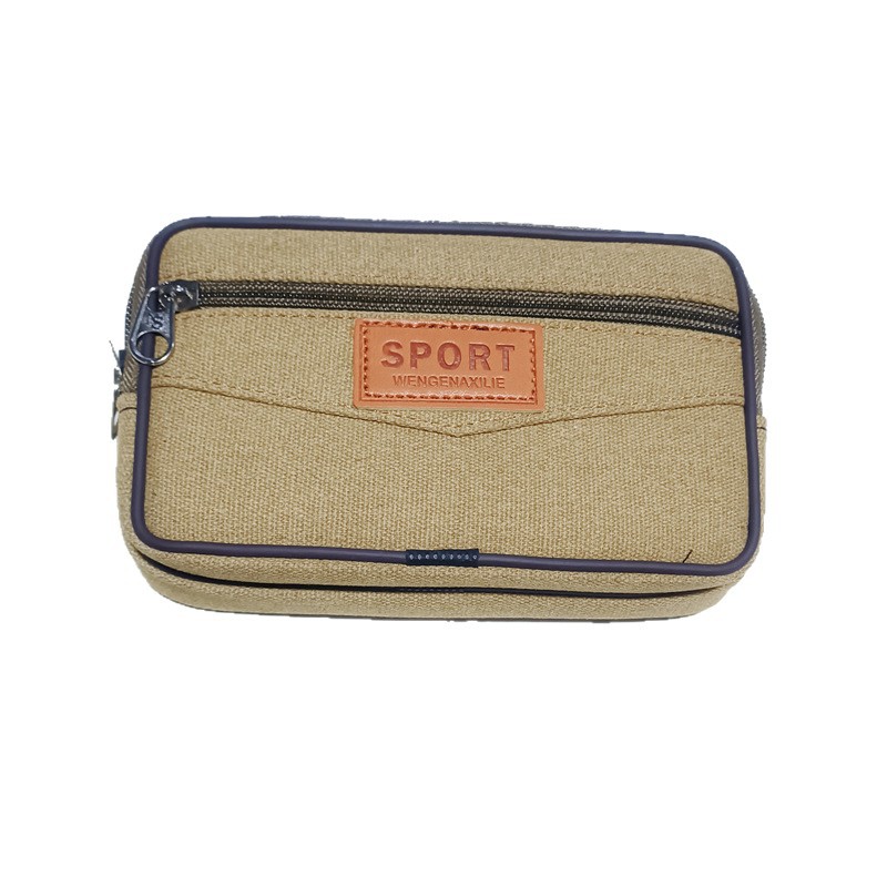 Wholesale large mobile phone waist bag canvas men wear belt mobile phone bag new construction site waist bag 6.5 inch hanging bag