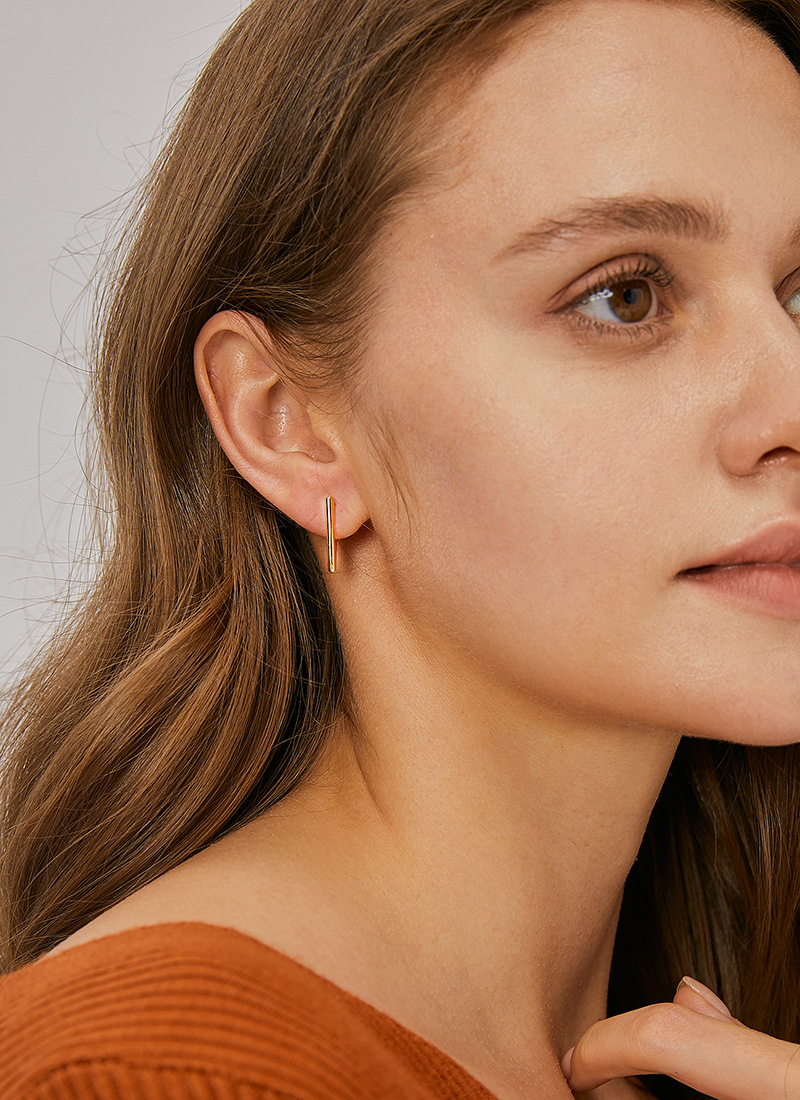 Daily Occasion Copper Material 18K Gold Plated Plating Letter Pattern 1 Pair Simple Style Letter Plating Copper 18k Gold Plated Earrings