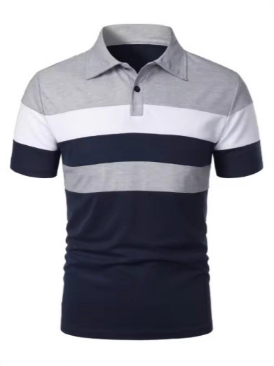 夏季奢华 Polo 衫男士 Polo 大号 T 恤 Stritching 短裤袖翻领|undefined