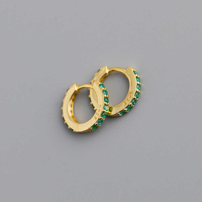 2021 New Foreign Trade 7mm Europe and America Cross Border S925 Silver round MicroInlaid Color Zircon Earrings Earrings Earrings for Womenpicture9