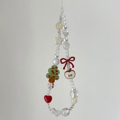 小紅書同款聖誕樹手機鏈ins風ccd串珠鏈條相機掛繩鑰匙掛飾防丟繩