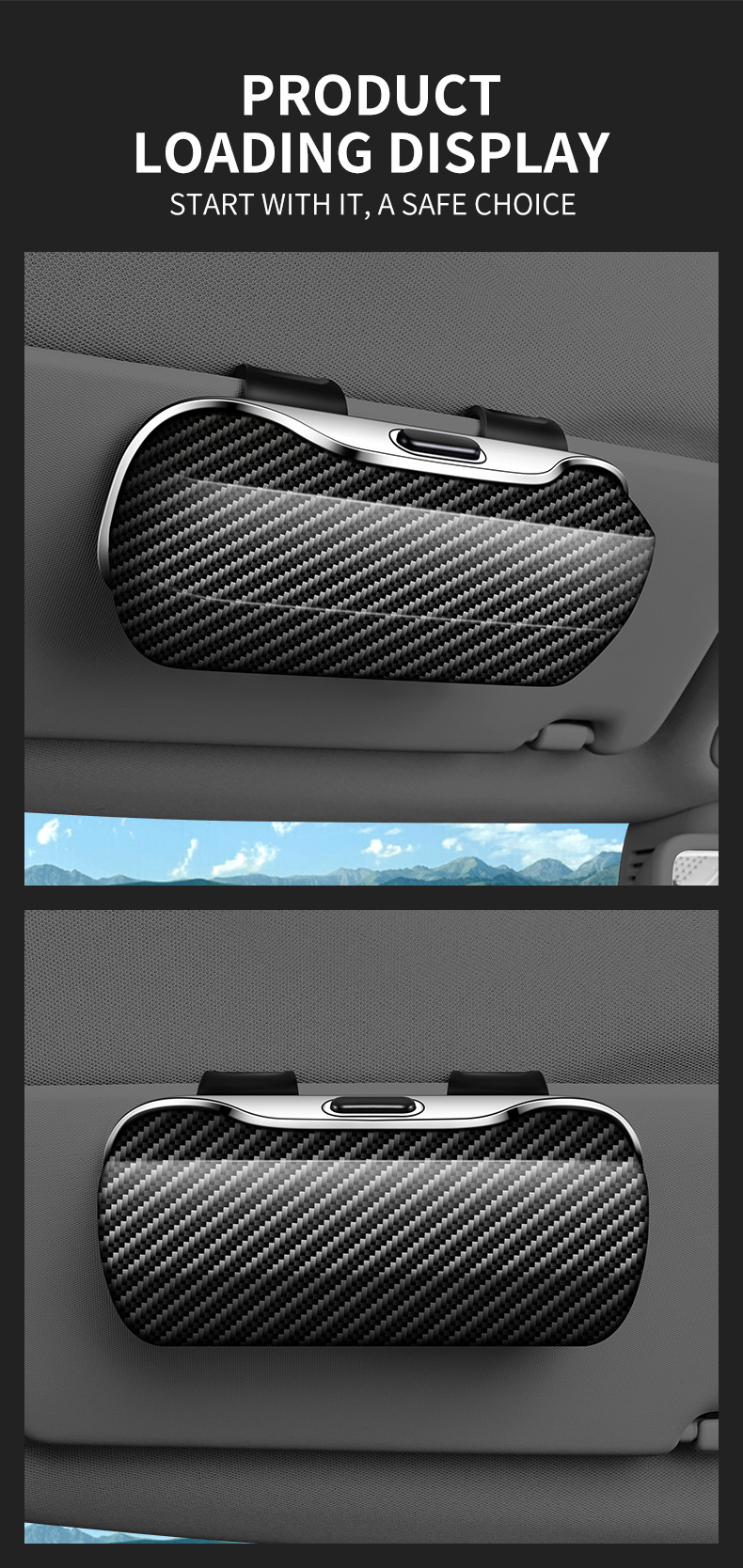 Car-Mounted Glasses Case, Sun Visor Sunglasses Clip, Car Interior Driver's Glasses Holder, Sunglasses Storage Box, Glasses Stand