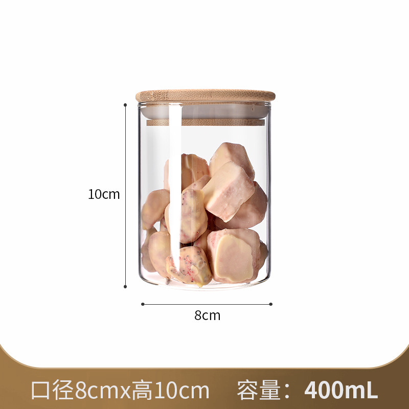 厂家直供玻璃密封罐厨房收纳罐茶叶罐木盖高硼硅玻璃罐密封储物罐|undefined