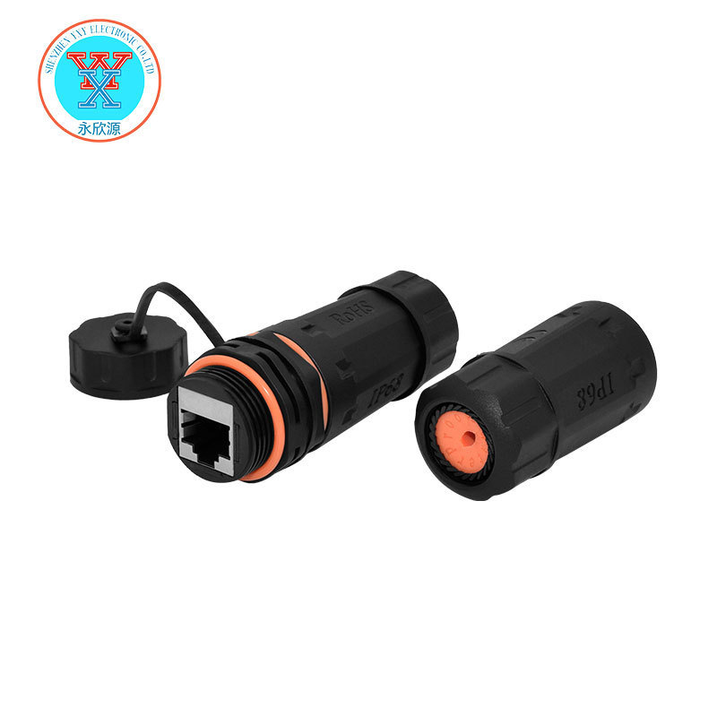 Factory direct supply RJ45 network Aviation plug six types of shielding network port plug outdoor network waterproof connector
