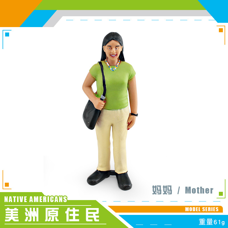Amazon simulación nativo americano familia figura Modelo Mamá y Papá abuelo y abuela muñeca decoración juguete