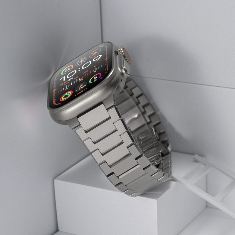 适用苹果表带AppleWatch纯钛金属表带高档iWatch钛合表带DLC加硬|undefined