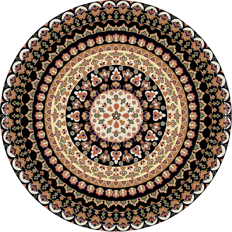 印花圆形地毯,客厅地毯,简约地毯