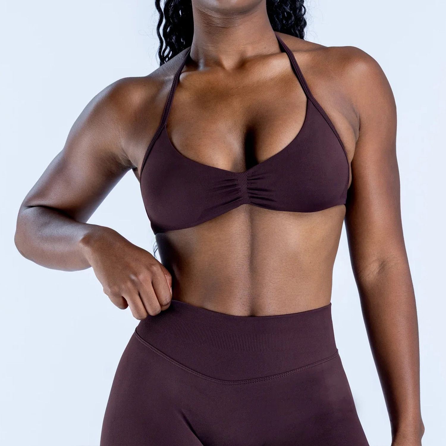 Bra deportivo de cuello colgante transfronterizo Europa y América nueva ropa interior sin marcas de fitness yoga rápido chaleco pequeño